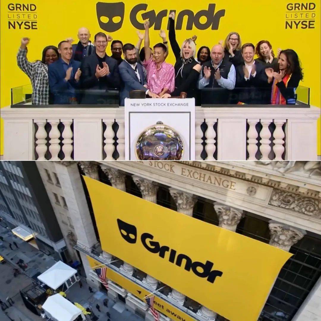 同性社交软件 Grindr 在纽约证券交易所上市<strong></p>
<p>纽约证券交易所</strong>！